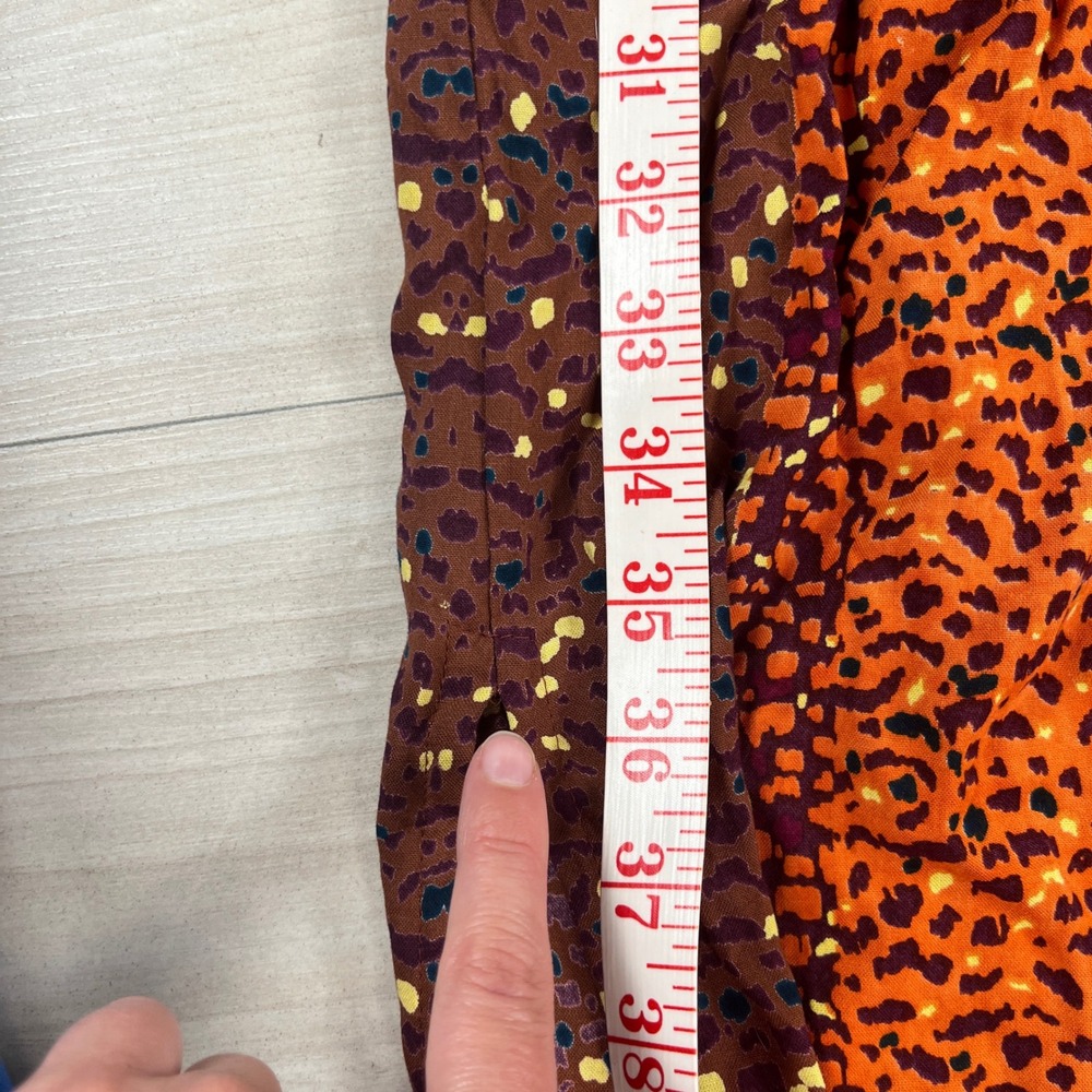 Angie Women Orange Brown Leopard Print Twist Front Smocked Maxi Dress Size M - Picture 7 of 10